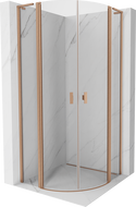 Mexen Mist L cabină de duș semicirculară cu deschidere 90 x 90 cm, transparent, cupru periat - 8A32L-090-090-65-00