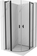 Mexen Mist L cabină de duș semicirculară pivotantă 80 x 80 cm, transparent, neagră - 8A32L-080-080-70-00