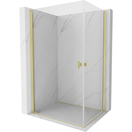 Mexen Mist-B Duo cabină de duș pivotantă 100 x 80 cm, transparentă, auriu periat - 8A2-100-080-55-00