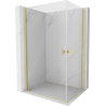 Mexen Mist-B Duo cabină de duș pivotantă 100 x 80 cm, transparentă, auriu periat - 8A2-100-080-55-00