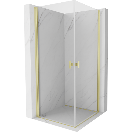 Mexen Mist-B Duo cabină de duș cu uși pivotante 85 x 85 cm, transparent, auriu periat - 8A2-085-085-55-00