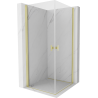 Mexen Mist-B Duo cabină de duș pivotantă 85 x 85 cm, transparentă, auriu periat - 8A2-085-085-55-00