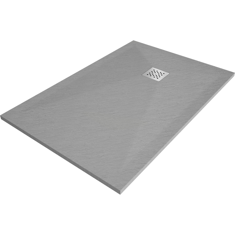 Mexen Stone+ téglalap alakú, kompozit zuhanytálca 90 x 70 cm, szürke-beton - 44617090