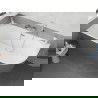 Mexen Silo cadă de baie freestanding colț stânga nervurată 150 x 75 cm, alb/gri, preaplin crom - 52891507562L-01