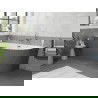 Mexen Silo cadă de baie freestanding colț stânga nervurată 150 x 75 cm, alb/gri, preaplin crom - 52891507562L-01