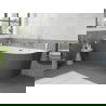Mexen Silo cadă freestanding colțar stânga riflat 150 x 75 cm, alb/gri, preaplin auriu - 52891507562L-50
