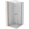 Cabină de duș Mexen Mist-B Duo cu uși rabatabile 70 x 70 cm, transparentă, cupru periat - 8A2-070-070-65-00