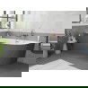 Mexen Silo cadă de baie freestandingă de colț stânga cu riflaj 150 x 75 cm, alb/gri, preaplin cupru periat - 52891507562L-65