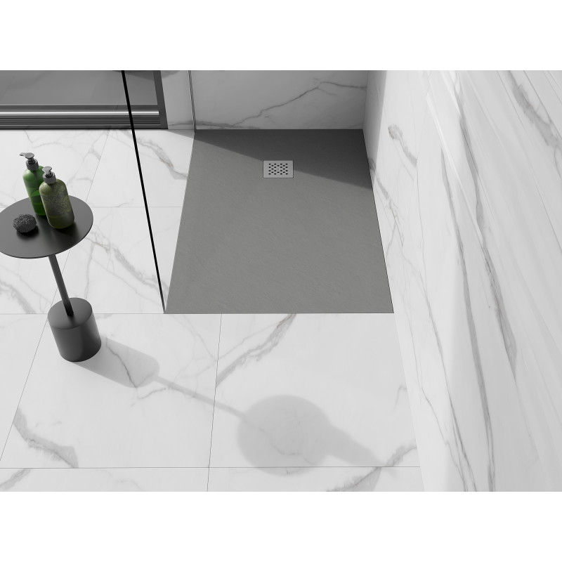 Mexen Stone+ kompozit téglalap alakú zuhanytálca 110 x 70 cm, szürke-beton - 44617011