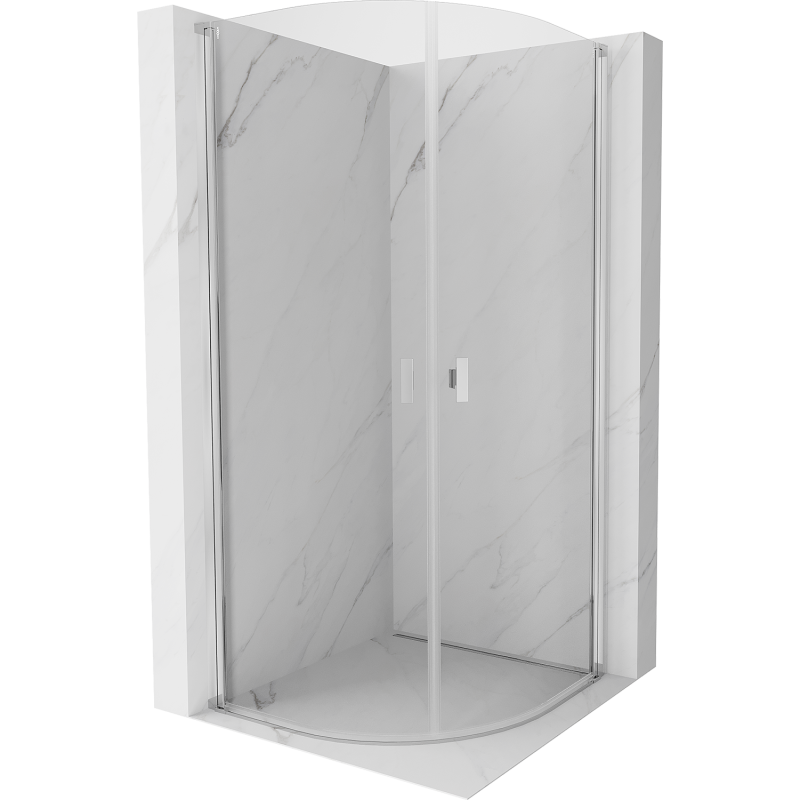 Mexen Mist cabină de duș semicirculară cu ușă batantă 90 x 90 cm, transparent, crom - 8A31-090-090-01-00