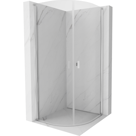 Mexen Mist cabină de duș semicirculară cu ușă batantă 90 x 90 cm, transparent, crom - 8A31-090-090-01-00