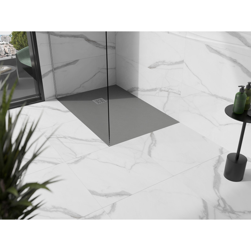 Mexen Stone+ kompozit téglalap alakú zuhanytálca 110 x 70 cm, szürke-beton - 44617011