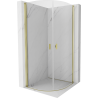 Mexen Mist cabină de duș semicirculară cu uși batante 70 x 70 cm, transparent, auriu - 8A31-070-070-50-00