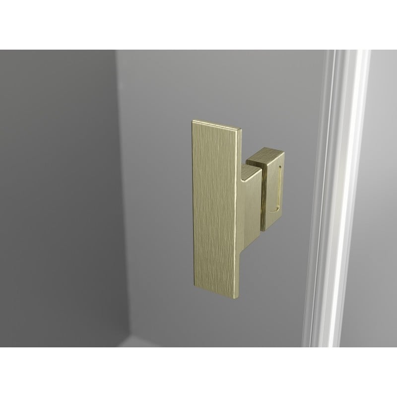 Mexen Mist cabină de duș semicirculară cu ușă batantă 80 x 80 cm, transparent, auriu periat - 8A31-080-080-55-00