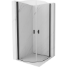 Mexen Mist cabină de duș semicirculară batantă 90 x 90 cm, transparentă, neagră - 8A31-090-090-70-00
