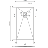 Mexen Stone+ Cădiță de duș compozit dreptunghiulară 130 x 70 cm, Gri-beton - 44617013