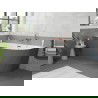 Mexen Silo szabadon álló sarokkád bal oldali bordázott 170 x 80 cm, fehér/szürke, túlfolyó rózsaszín arany - 52891708062L-60