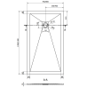 Mexen Stone+ Cădiță de duș compozit dreptunghiulară 140 x 70 cm, Gri-beton - 44617014