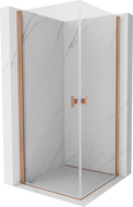 Mexen Mist-B Duo cabină de duș batantă 80 x 80 cm, transparent, cupru periat - 8A2-080-080-65-00