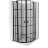 Mexen Mist félköríves zuhanykabin, 90 x 90 cm, fekete rácsos, fekete - 8A32-090-090-70-77