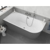 Mexen Silo cadă de colț independentă stânga cu striații 170 x 80 cm, alb/gri, preaplin metal pistol - 52891708062L-95