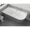 Mexen Silo cadă freestanding colțar stânga canelată 170 x 80 cm, alb/gri, preaplin nichel periat - 52891708062L-97