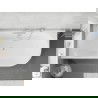Mexen Silo cadă de baie freestanding colț stânga texturată 170 x 80 cm, alb/gri, preaplin nichel periat - 52891708062L-97