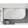Mexen Silo cadă freestanding colțar stânga canelată 170 x 80 cm, alb/gri, preaplin nichel periat - 52891708062L-97