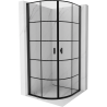 Mexen Mist cabină de duș semirotundă cu uși batante 80 x 80 cm, grilaj negru, negru - 8A31-080-080-70-77