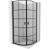 Mexen Mist cabină de duș semicirculară cu ușă batantă 90 x 90 cm, grilaj negru, neagră - 8A31-090-090-70-77