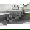Mexen Silo cadă de sine stătătoare colț dreapta cu riflare 150 x 75 cm, alb/gri, preaplin auriu - 52891507562P-50
