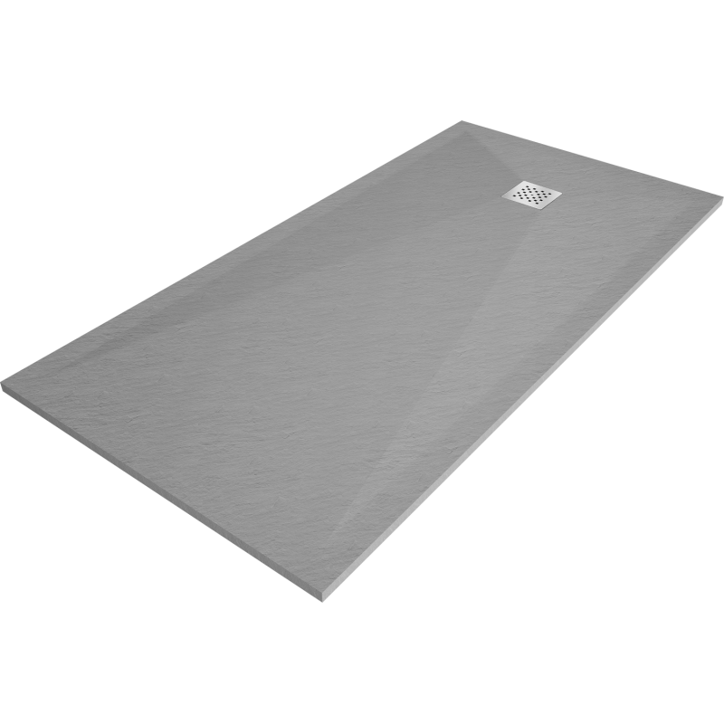 Mexen Stone+ téglalap alakú kompozit zuhanytálca 180 x 70 cm, szürke-beton - 44617018