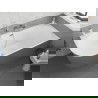 Mexen Silo cadă independentă de colț dreapta cu striații 170 x 80 cm, alb/gri, preaplin crom - 52891708062P-01