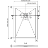 Mexen Stone+ Cădiță de duș compozit dreptunghiulară 100 x 80 cm, Gri-beton - 44618010