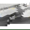 Mexen Silo szabadon álló, sarok jobb, bordázott kád 170 x 80 cm, fehér/szürke, arany szálcsiszolt túlfolyó - 52891708062P-55