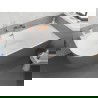 Mexen Silo szabadon álló sarok fürdőkád jobb bordázott 170 x 80 cm, fehér/szürke, túlfolyó rózsaarany - 52891708062P-60