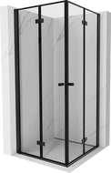 Mexen Mist-F Duo cabină de duș pliabilă 120 x 120 cm, ramă neagră, neagră - 8A6-120L-120P-70-70