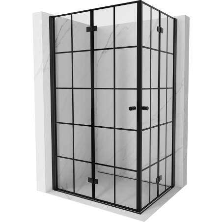 Mexen Mist-F Duo cabină de duș pliabilă 90 x 70 cm, grilaj negru, negru - 8A6-090L-070P-70-77