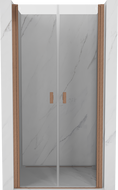 Mexen Mist nyíló zuhanyajtó 90 cm, átlátszó, csiszolt réz - 8A7-090-000-65-00