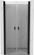 Mexen Mist uși de duș batante 85 cm, transparent, negru - 8A7-085-000-70-00