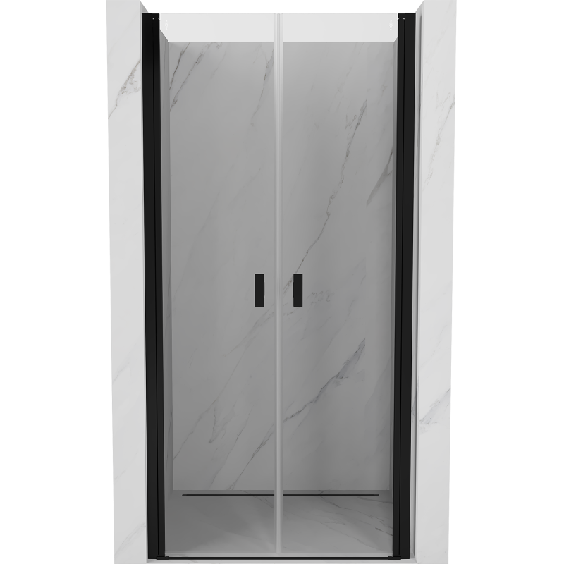 Mexen Mist uși de duș batante 90 cm, transparent, negru - 8A7-090-000-70-00