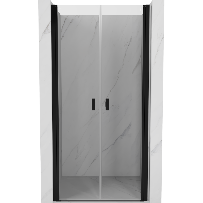 Mexen Mist nyitható zuhanyajtó 110 cm, átlátszó, fekete - 8A7-110-000-70-00