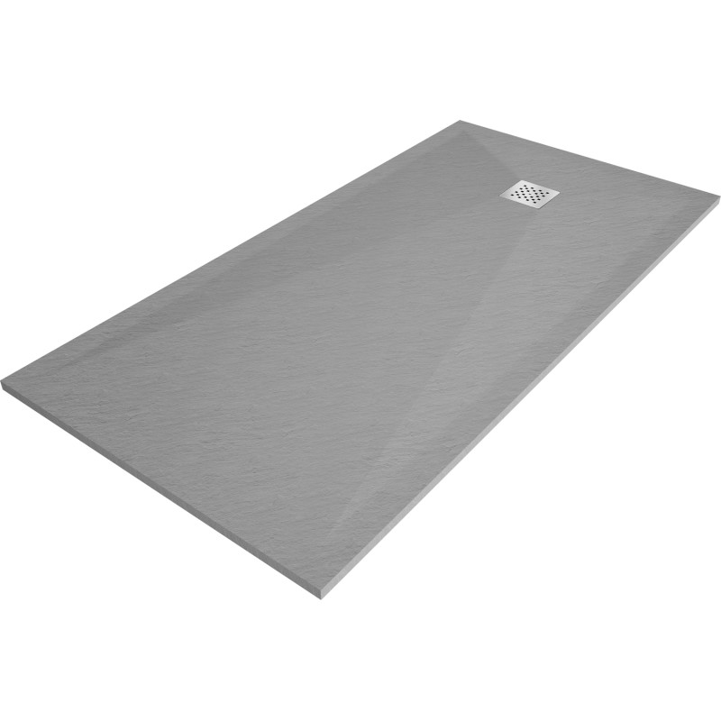 Mexen Stone+ 160 x 80 cm-es, szürke-beton színű, téglalap alakú kompozit zuhanytálca - 44618016