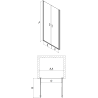 Mexen Mist ușă de duș rabatabilă 85 cm, grilă neagră, negru - 8A7-085-000-70-77