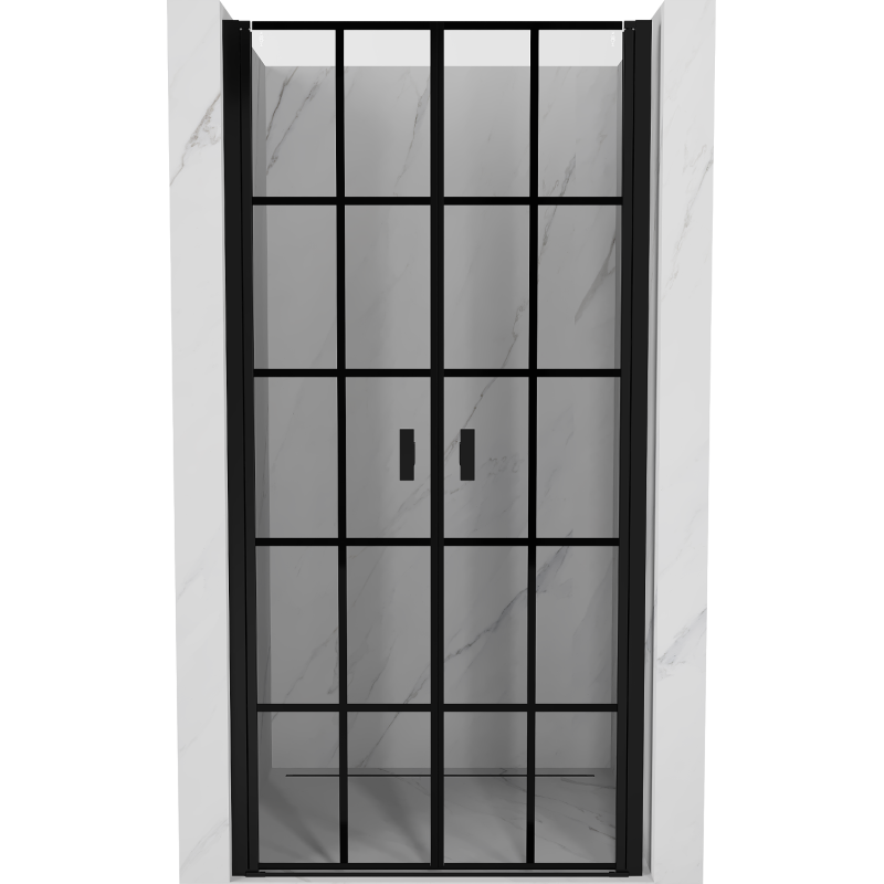 Mexen Mist ușă de duș rabatabilă 85 cm, grilă neagră, negru - 8A7-085-000-70-77