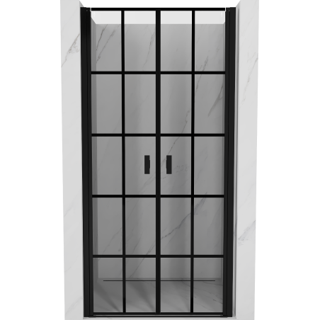 Mexen Mist ușă de duș rabatabilă 85 cm, grilă neagră, negru - 8A7-085-000-70-77