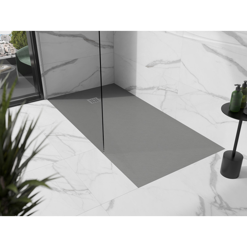 Mexen Stone+ téglalap alakú kompozit zuhanytálca 180 x 80 cm, szürke-beton - 44618018