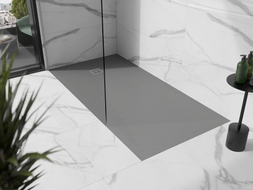 Mexen Stone+ téglalap alakú kompozit zuhanytálca 180 x 80 cm, szürke-beton - 44618018