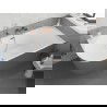 Mexen Silo szabadon álló sarok kád jobb recézett 170 x 80 cm, fehér/szürke, réz kereszt-drótos - 52891708062P-65