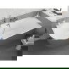 Mexen Silo szabadon álló sarokkád jobb bordázott 170 x 80 cm, fehér/szürke, gun gray csiszolt túlfolyó - 52891708062P-66